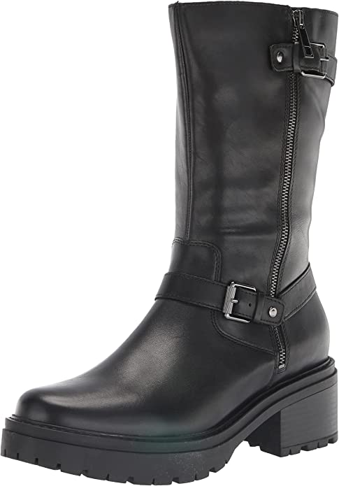 Womens black leather hot sale boots mid calf